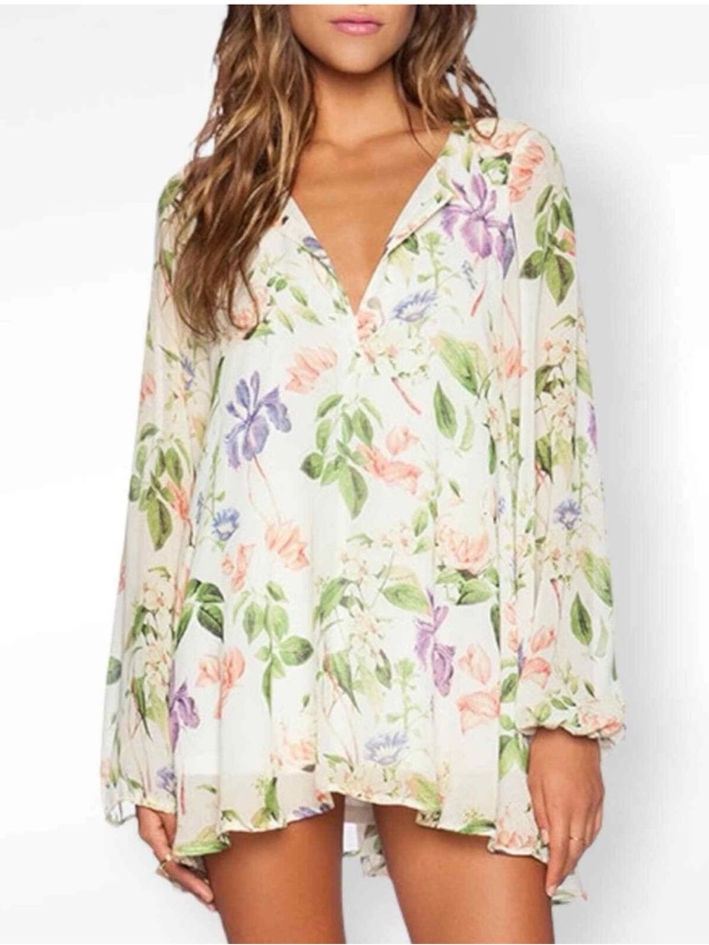 Show Me Your Mumu Jamie Multicolor Floral Flowy Tunic Small